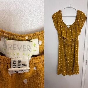 Forever 21 Mustard Polka Dot Mini Dress